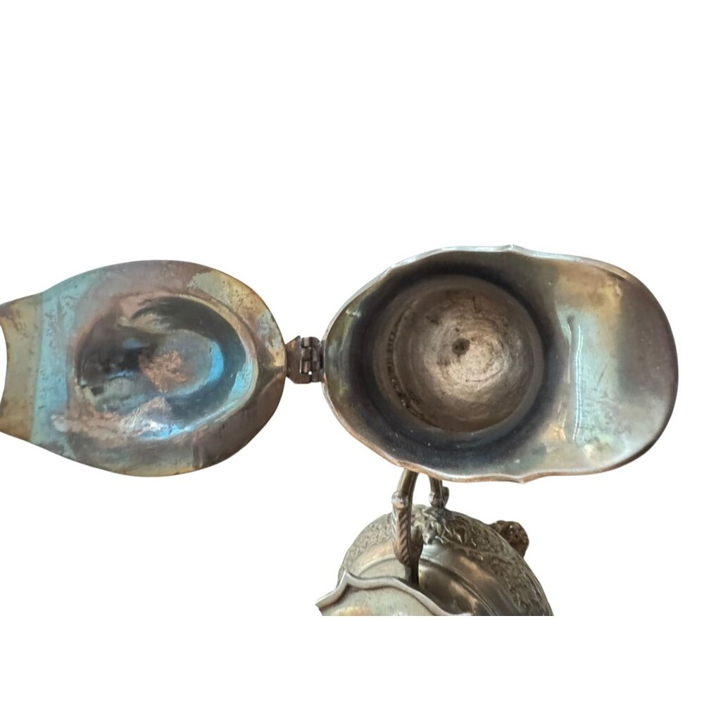 Vintage Silver Plated Creamer & Sugar Bowl Set With Ornate Handles And Feet - Picture 7 of 13